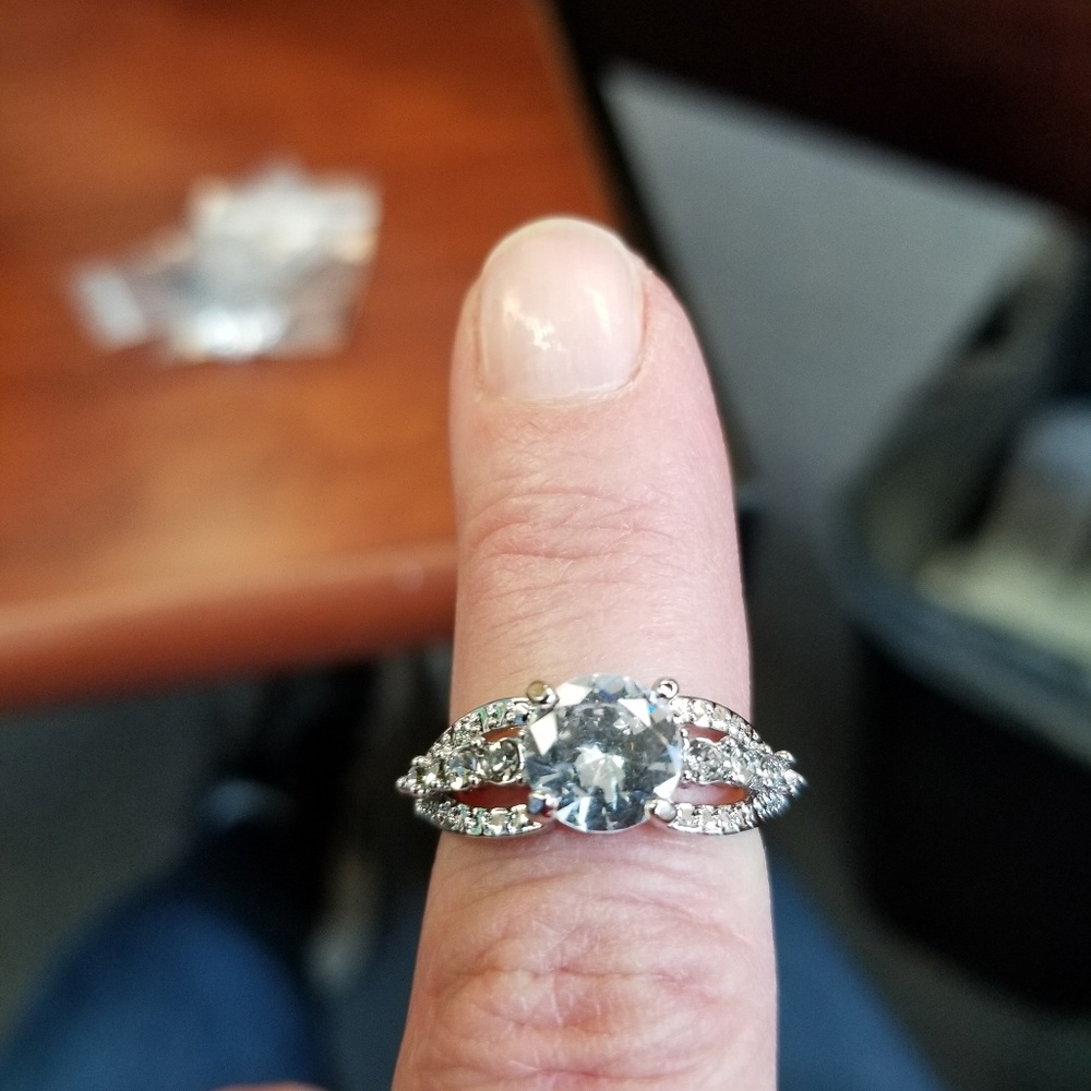 Sterling Silver Cubic zirconia ring size 7